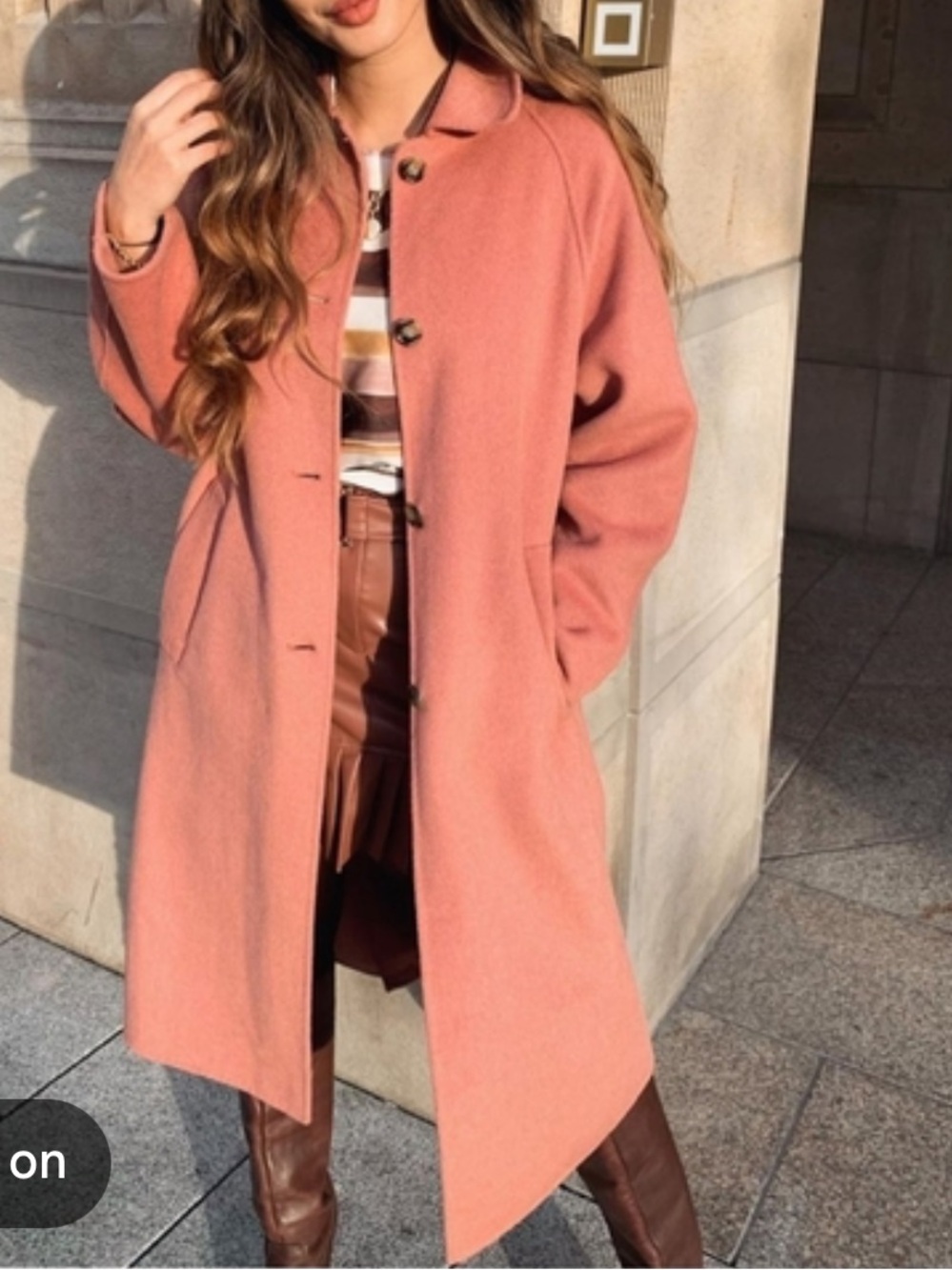 Zara Pink Wool Blend Single Blend Pea Coat Women’s Sz XS
